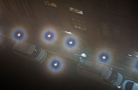Halos surrounding lights